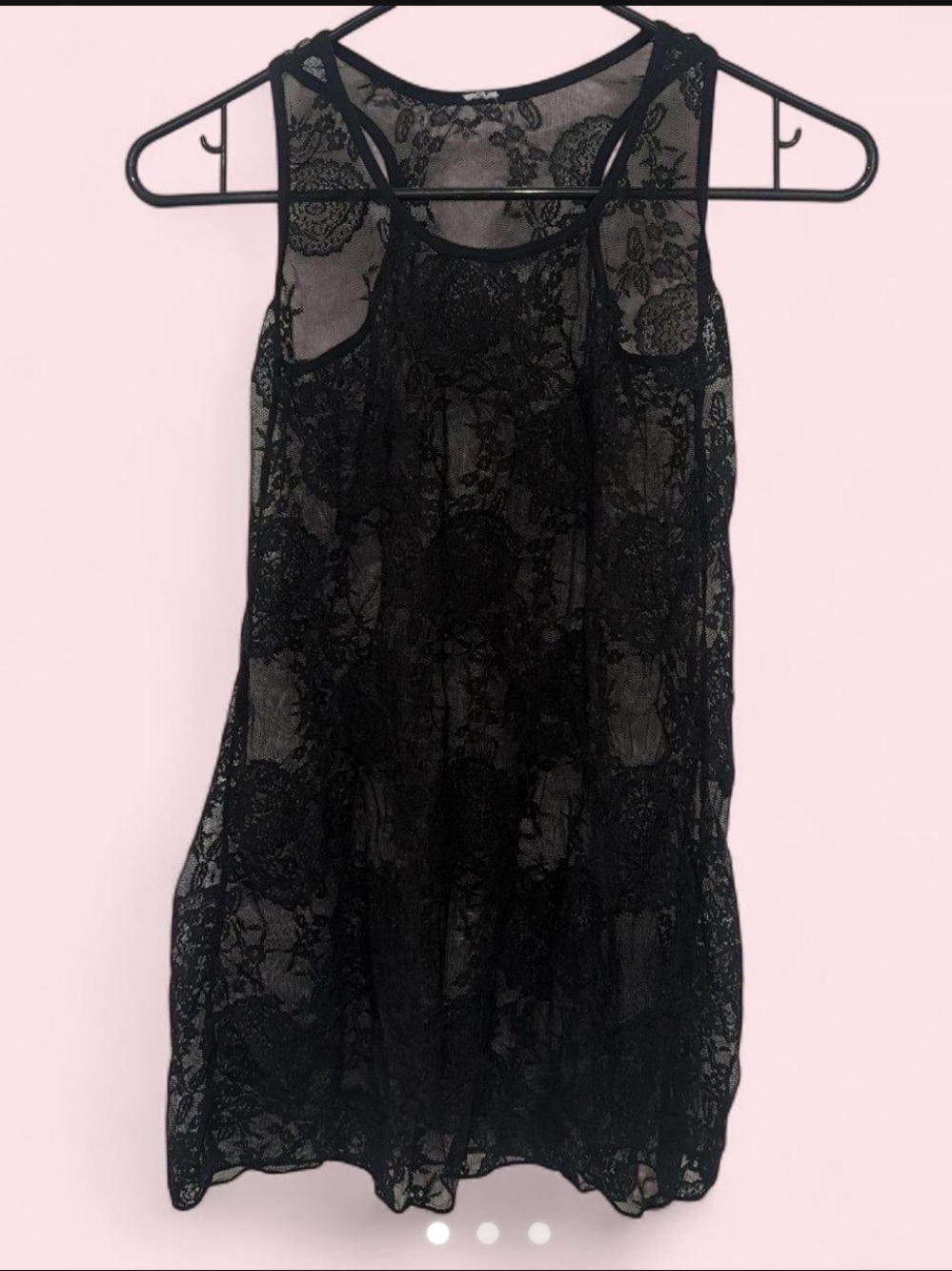 Black Floral Lace Tank Top